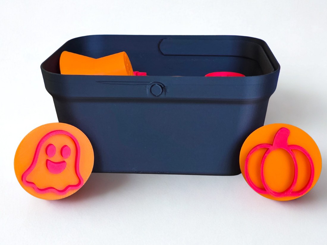 Fall playdough stamps set with ghost and pumpkin stamps